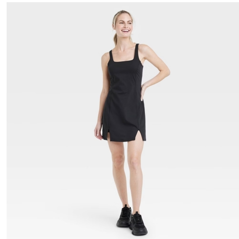 Women's Knit Slit Active Dress - All In Motion Black XS